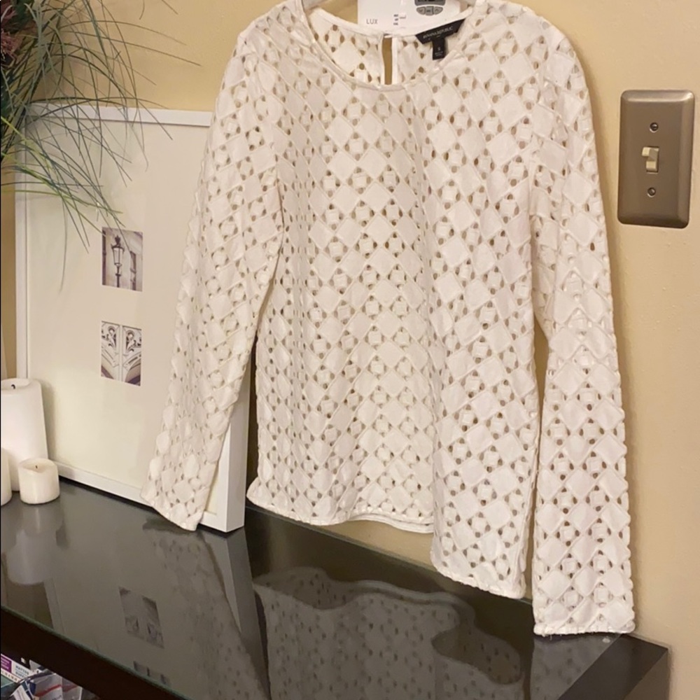 Off white long sleeved blouse